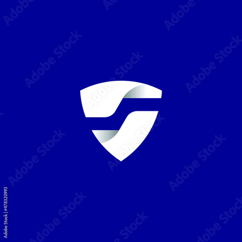 shield letter S logo in simple and modern style