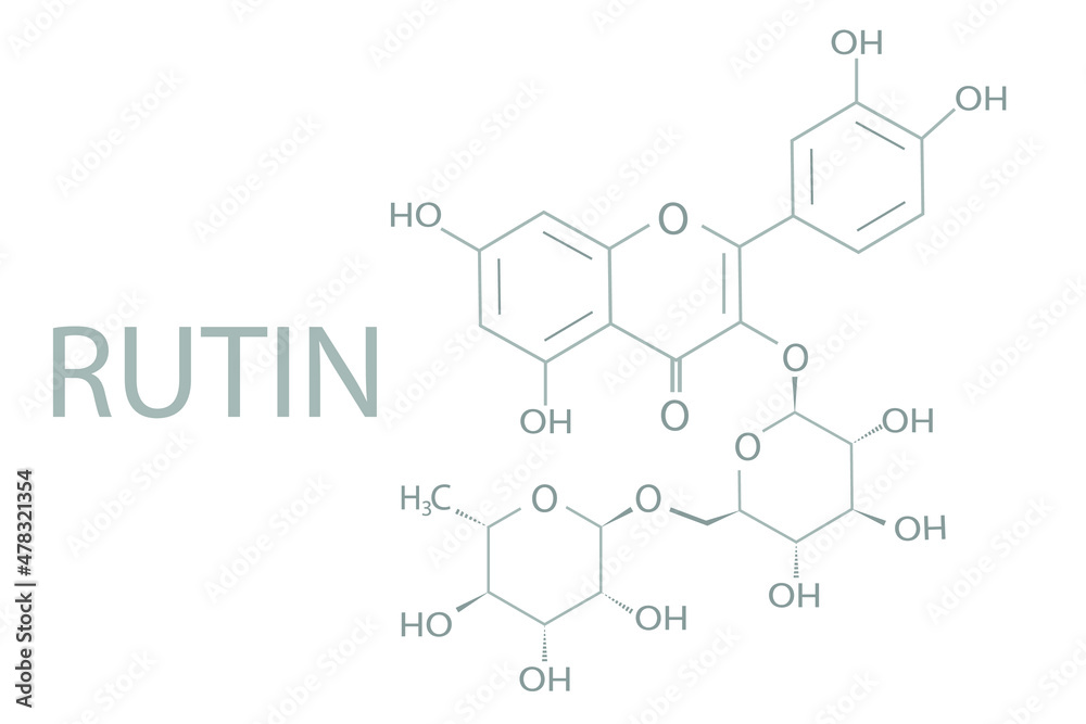 Rutin molecular skeletal chemical formula.