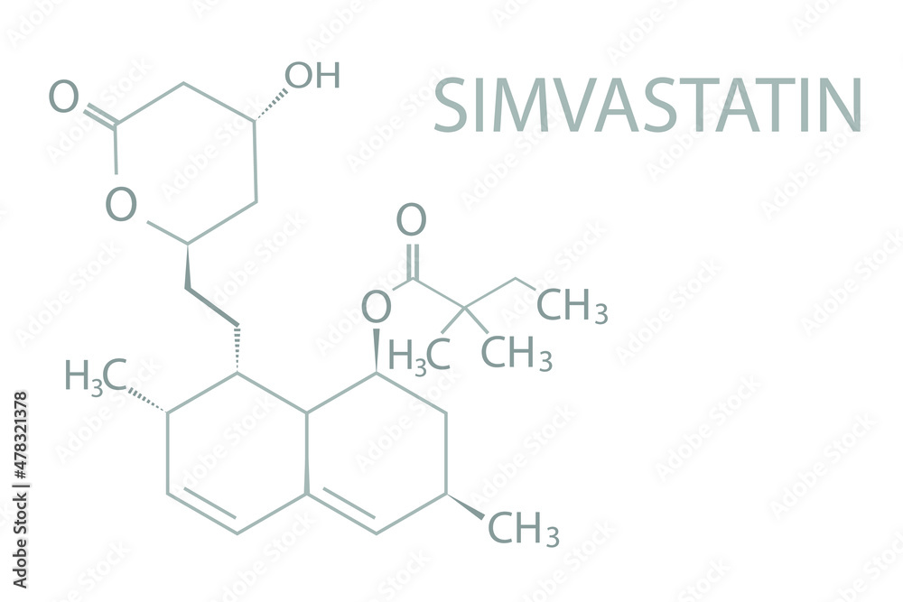 Simvastatin molecular skeletal chemical formula.