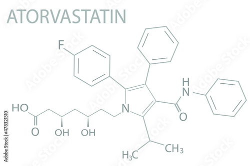 Atorvastatin molecular skeletal chemical formula.