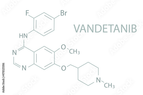 Vandetanib molecular skeletal chemical formula.