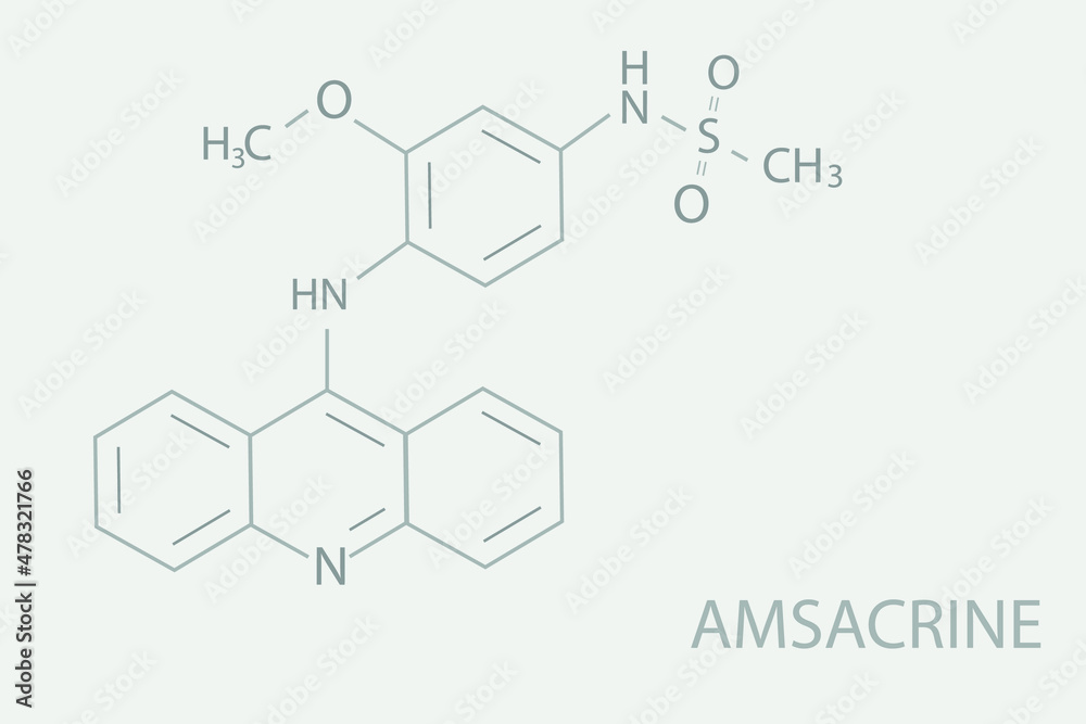 Amsacrine molecular skeletal chemical formula.