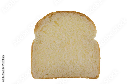 a slice of white bread on a white background