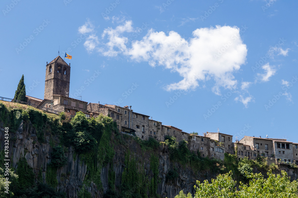 Picturesque town of Castellfollit de la Roca in the Garrotxa region of Girona