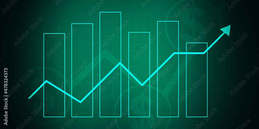 2d rendering Stock market online business concept. business Graph 2d rendering Stock market online business concept. business Graph