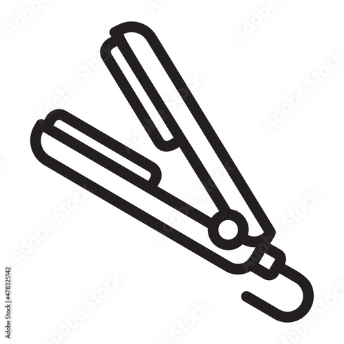 hair straightener line icon