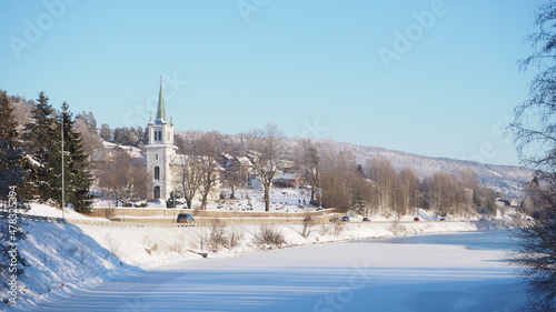 Church in winter landscape