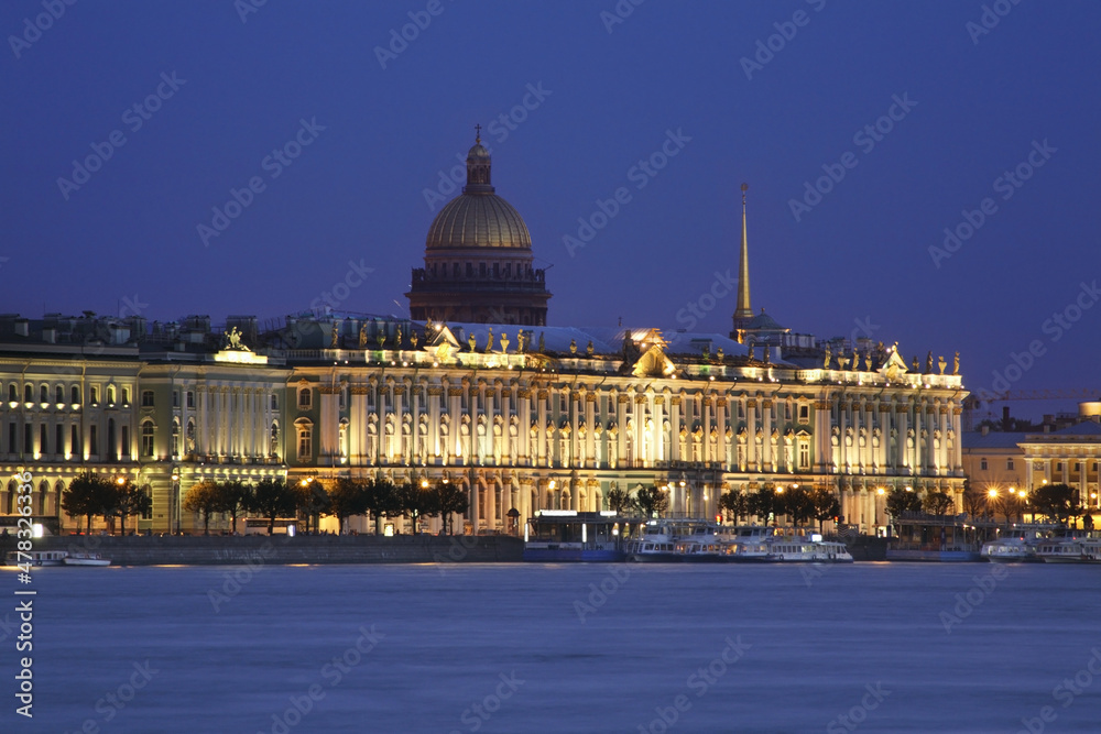 Palace embankment in Saint Petersburg. Russia