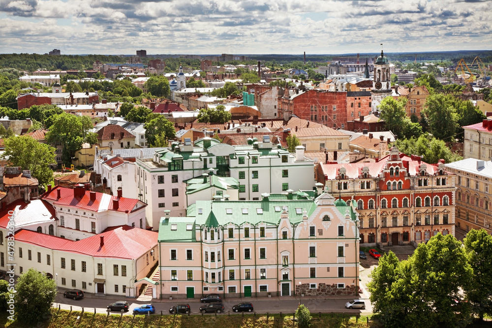 Panoramic view of Vyborg. Russia