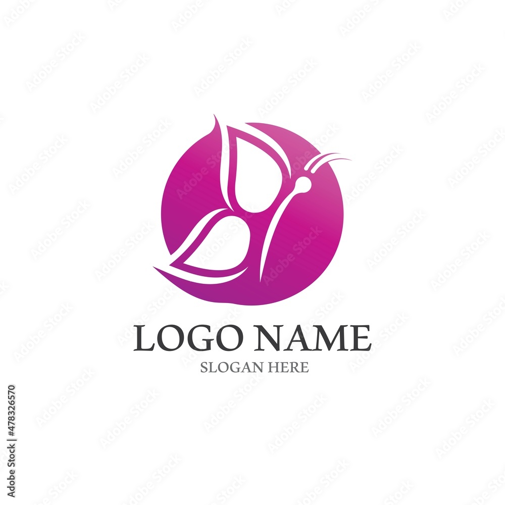 Fototapeta premium Butterfly logo icon vector design