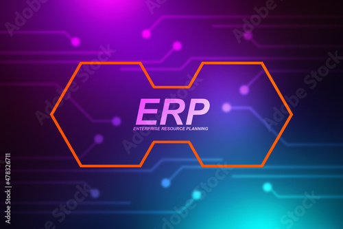 2D illustration Enterprise Resource Planning ERP corporate company management 