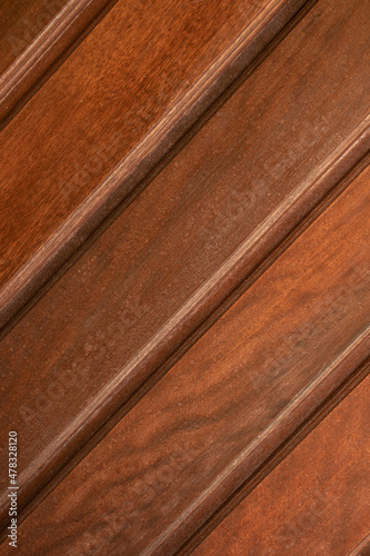 Selective focus of textured wood background, surface of brown wood texture in Brazil