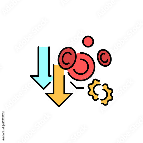 Congenital dyserythropoietic anemia color line icon. Human diseases.