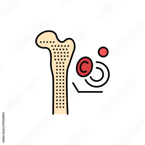 Diamond-blackfan anemia color line icon. Human diseases.