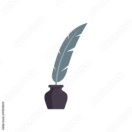 Prosecutor feather icon flat isolated vector