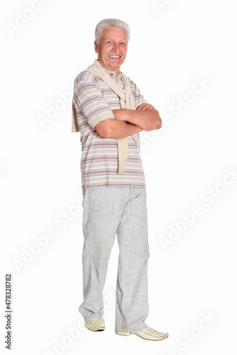 Successful senior man posing on white background © aletia2011