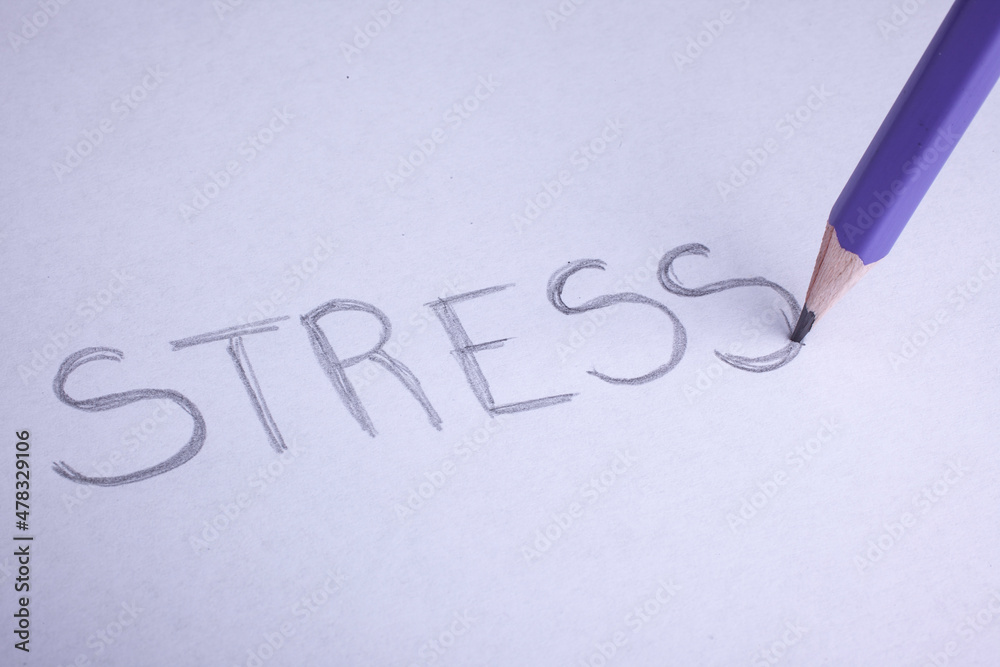 pastel pencil to write the word stress om white paper pastel pencil to write the word stress om white paper