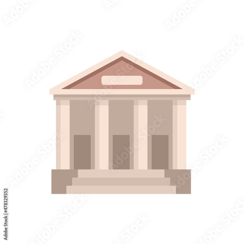Judge building icon flat isolated vector
