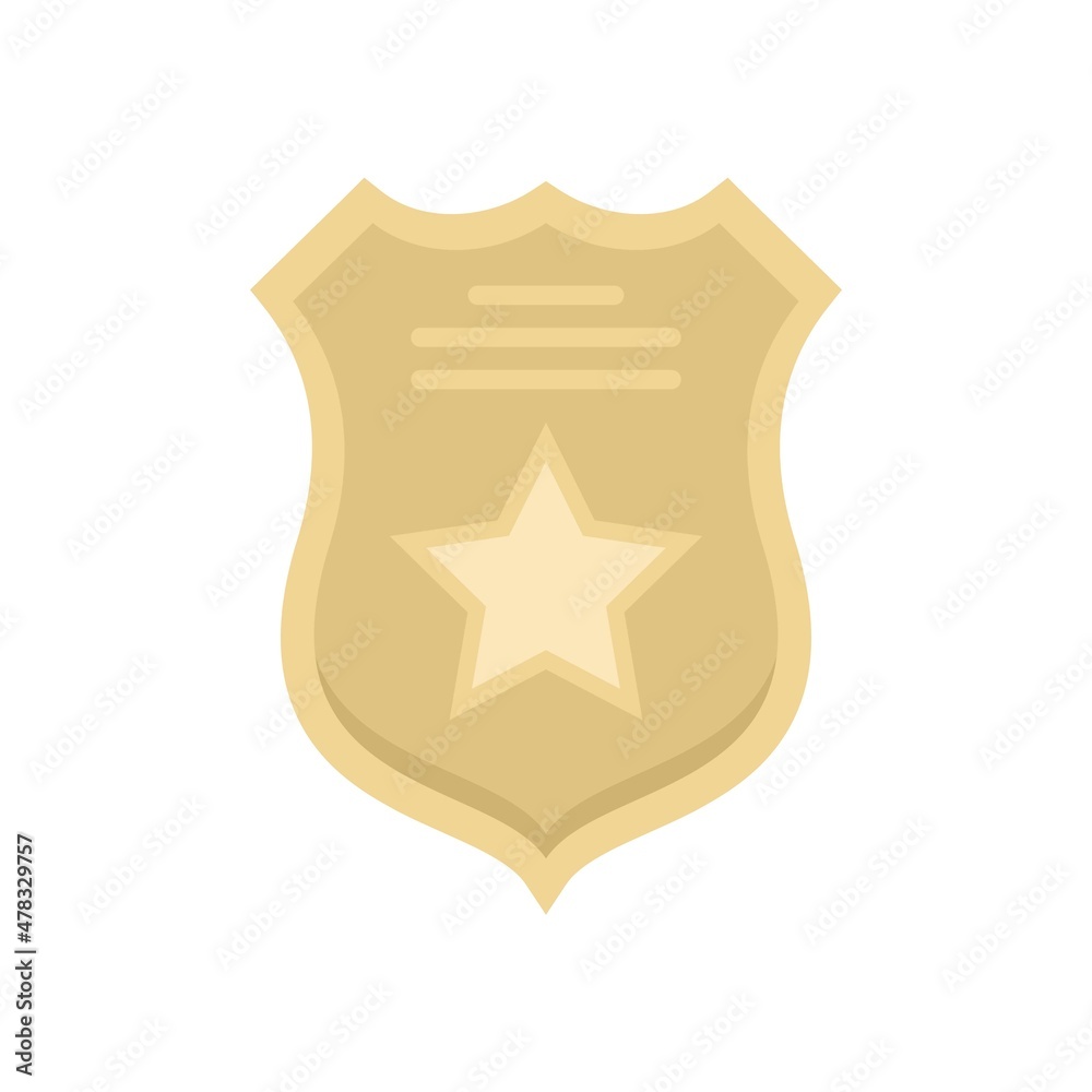 Prison guard shield icon flat isolated vector Prison guard shield icon flat isolated vector