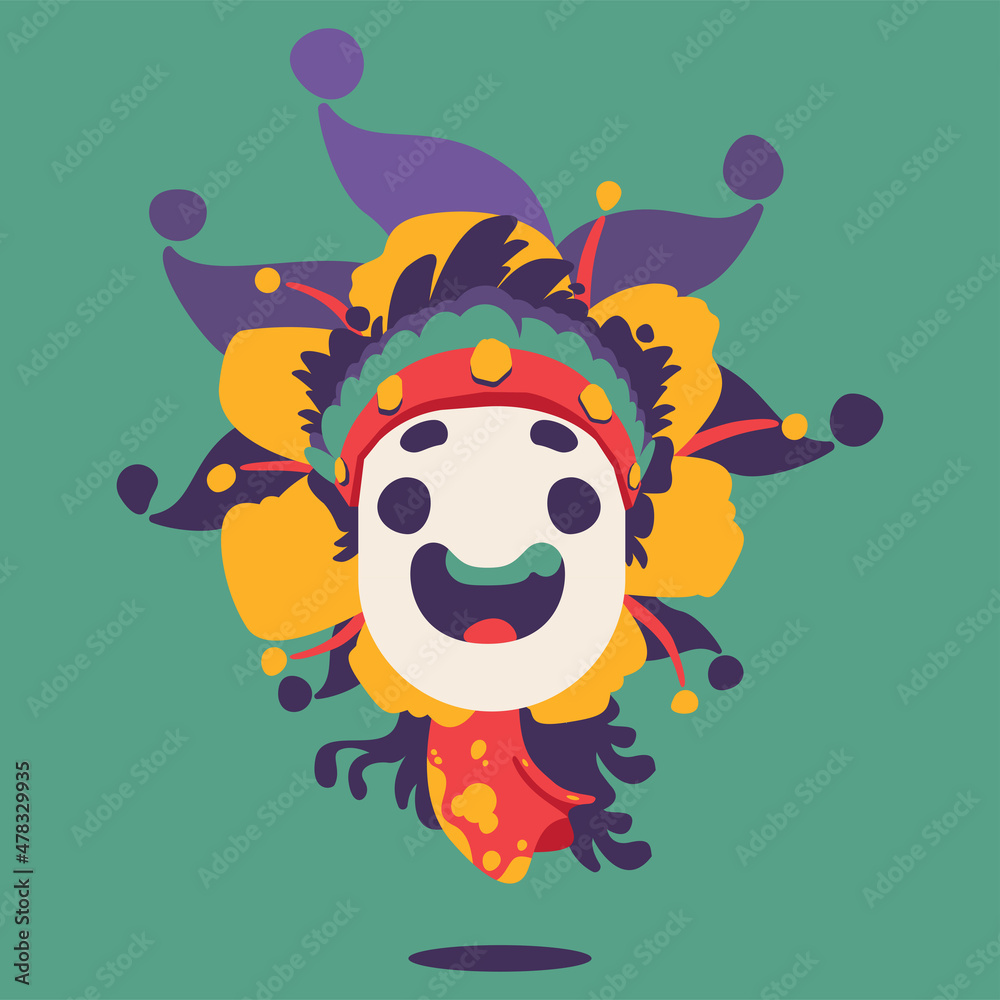 Clown carnival mask - Green pallete Clown carnival mask - Green pallete