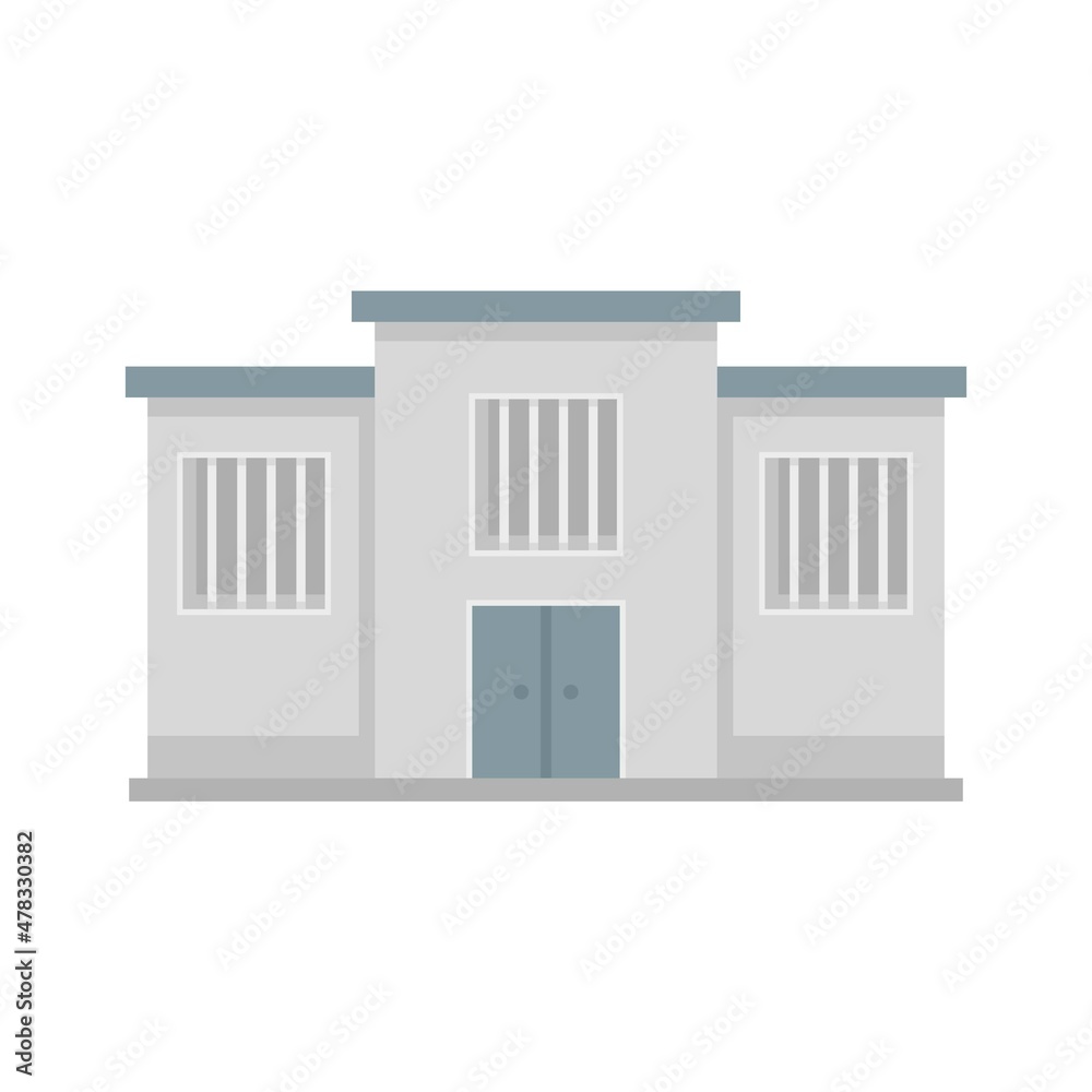 Prison city building icon flat isolated vector