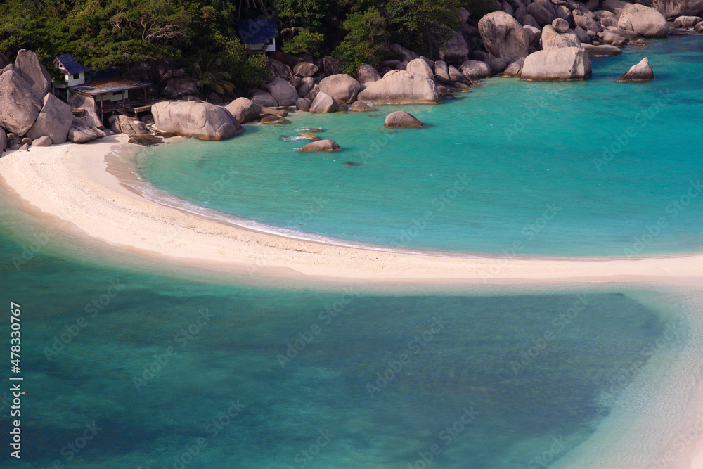 Closeup Beach and Bay 2 on Koh Nangyuan island Surat Thani in Thailand