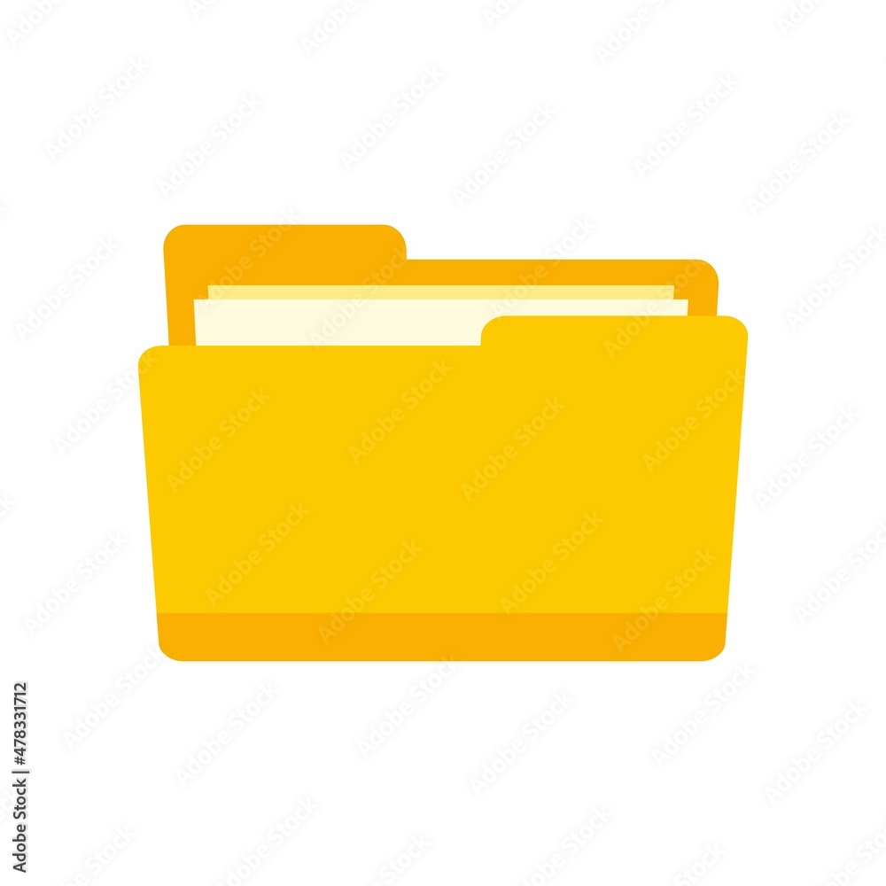 Notary folder icon flat isolated vector