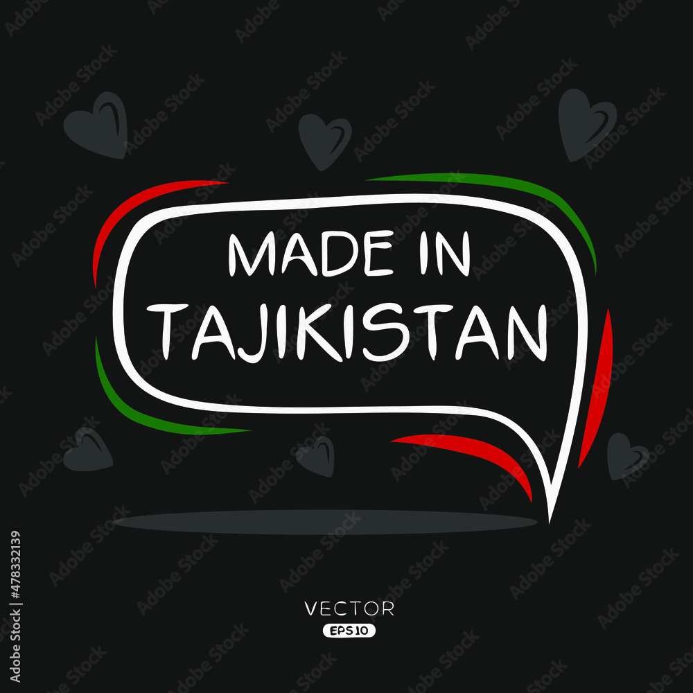 Fototapeta premium Made in Tajikistan, vector illustration.