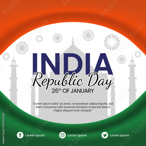 India republic day banner with a landmark