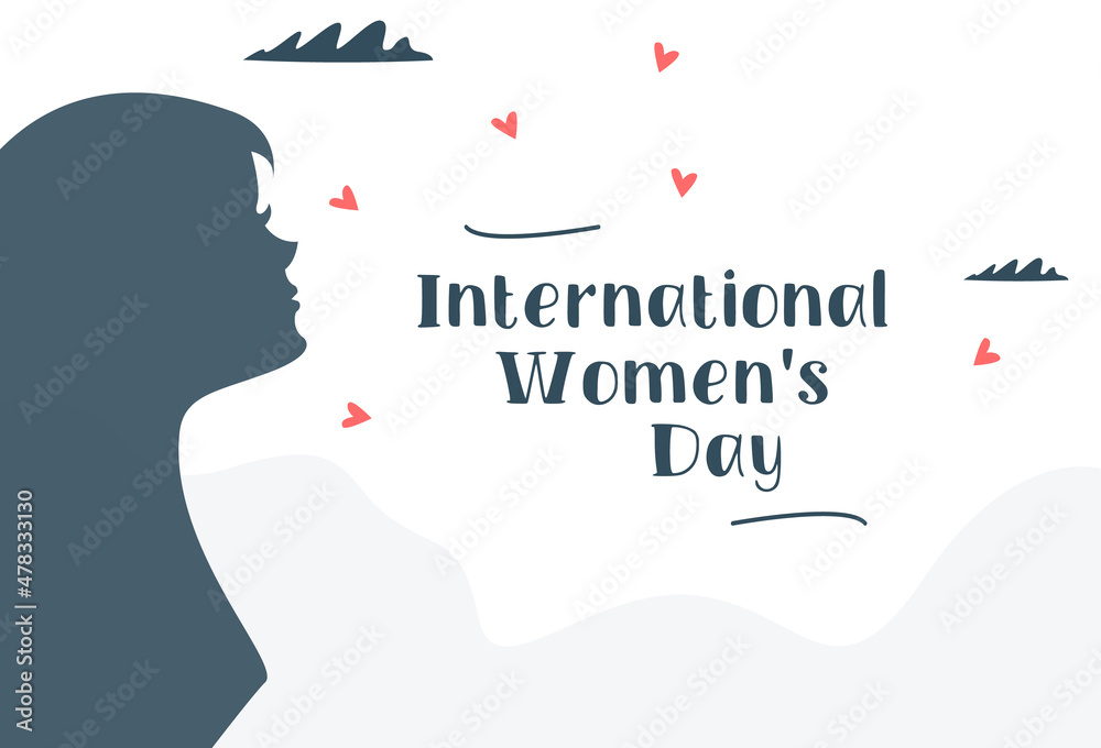 Poster international womans day. Vector image in modern style on white background