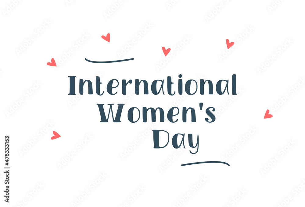 Poster international womans day. Vector image in modern style on white background