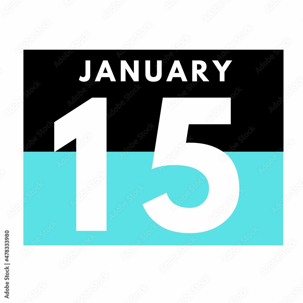 January 15 . Flat daily calendar icon .date ,day, month .calendar for the month of January January 15 . Flat daily calendar icon .date ,day, month .calendar for the month of January