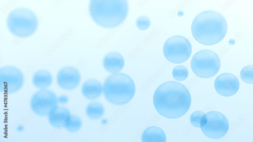 soap bubbles on a blue background,3d rendering