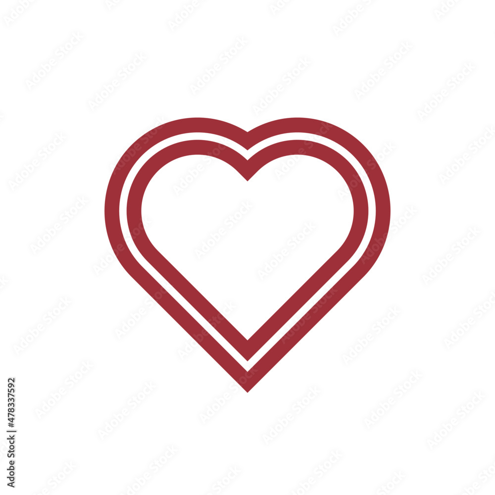 heart shape flag of latvia. vector illustration isolated on white background