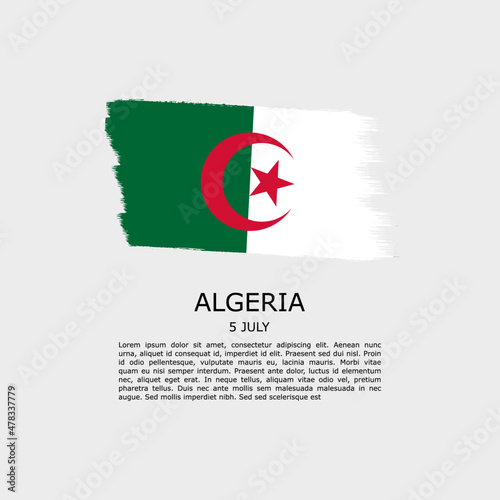 Free Download ALGERIA flag with paint brush, national day background square - GFXLoad