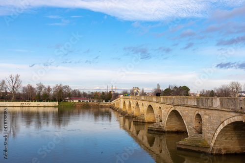 meric bridge and selimiye mosque, Edirne, Turkey