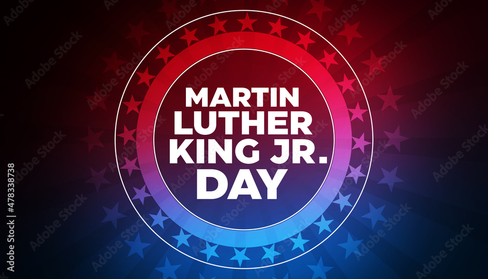 Martin Luther King Jr. Day Celebration Concept Abstract Background with Stars and United States Flag colors