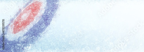 Background with ice and curling illustration