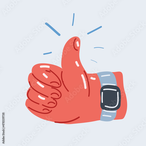 Vector illustration of hand showing thumbs up sign