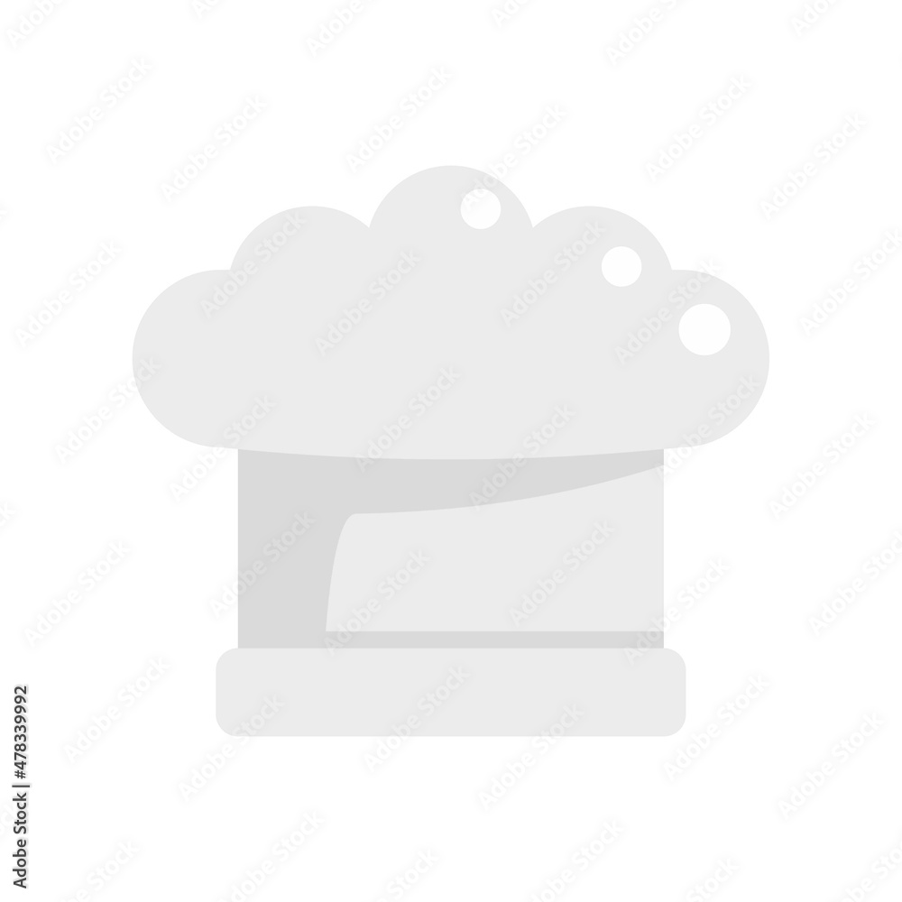 Cook hat icon flat isolated vector