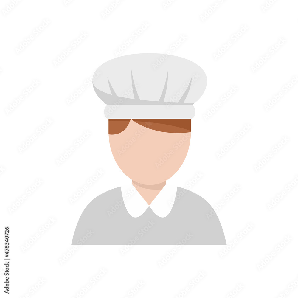 Confectioner woman icon flat isolated vector Confectioner woman icon flat isolated vector