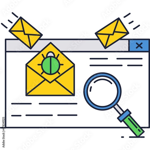 Spamming icon malware letter security flat vector
