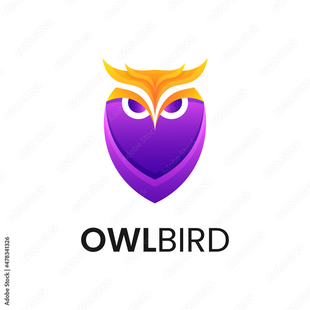 Owl colorful Design concept Illustration logo vector.
