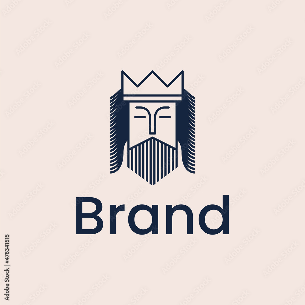 Ancient King Crown line outline logo design
Ancient King Crown line outline logo design