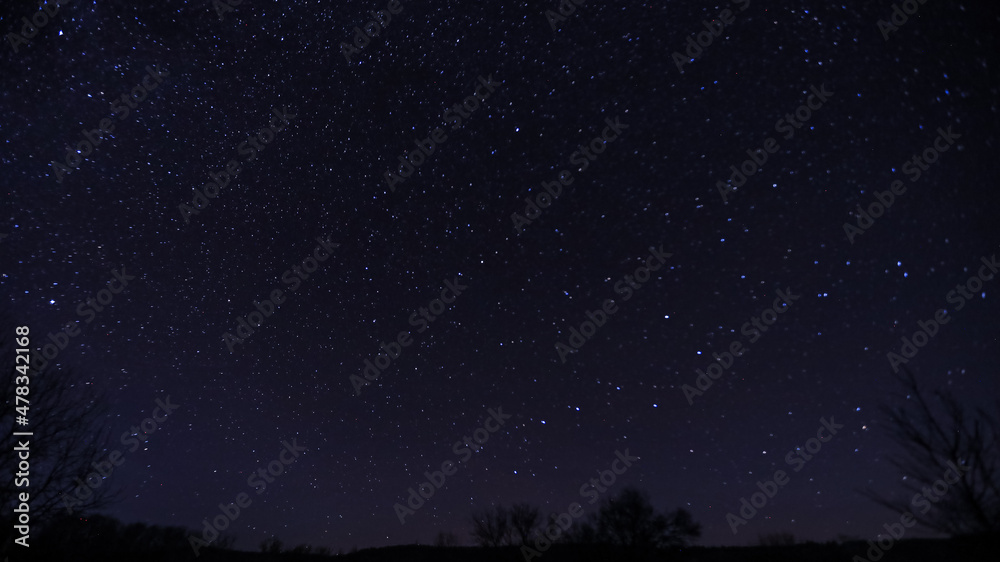 night landscape in the Russian countryside