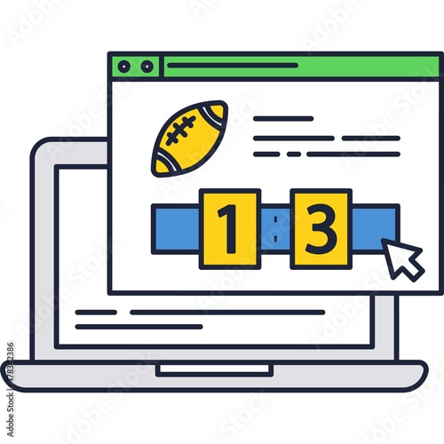 Football sport score online screen icon vector