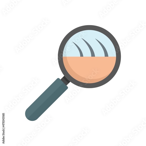 Hair removal magnifier icon flat isolated vector