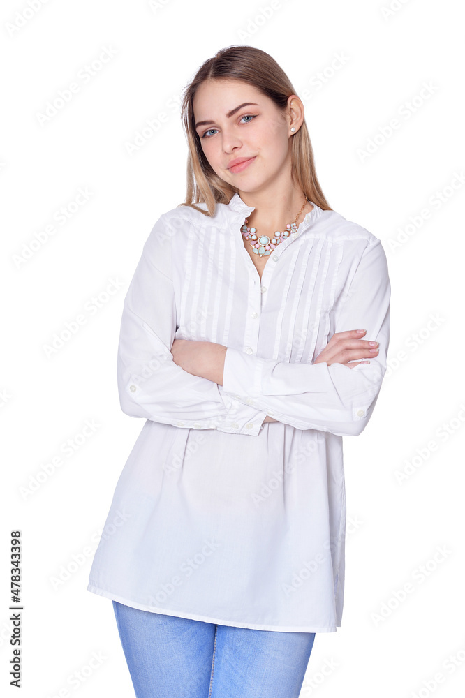 portrait of beautiful woman wearing casual clothing portrait of beautiful woman wearing casual clothing