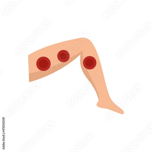 Leg foot laser hair removal icon flat isolated vector