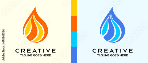 oil and water logo design template. vector creative logo illustration